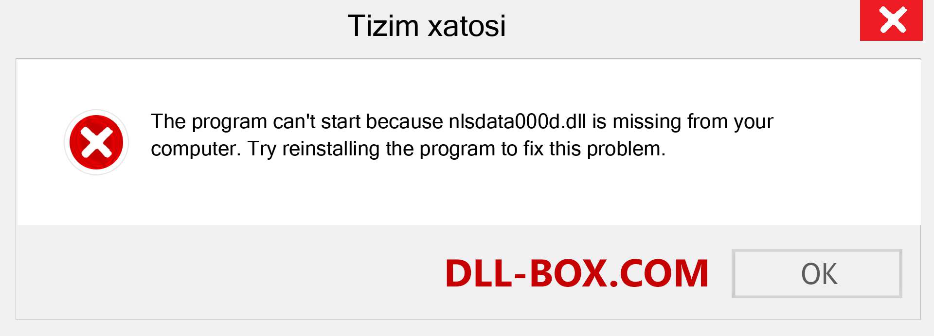 nlsdata000d.dll fayli yo'qolganmi?. Windows 7, 8, 10 uchun yuklab olish - Windowsda nlsdata000d dll etishmayotgan xatoni tuzating, rasmlar, rasmlar